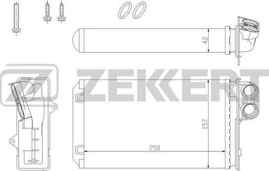 Zekkert MK-5067 - Теплообменник, отопление салона autodif.ru