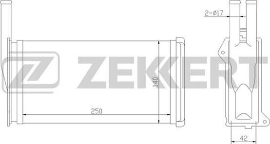 Zekkert MK-5002 - Теплообменник, отопление салона autodif.ru