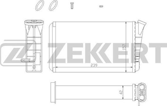 Zekkert MK-5028 - Радиатор отопителя Opel Omega B 94- autodif.ru