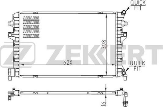 Zekkert MK-1522 - Радиатор, охлаждение двигателя autodif.ru