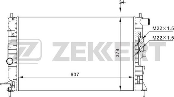 Zekkert MK-1527 - Радиатор, охлаждение двигателя autodif.ru