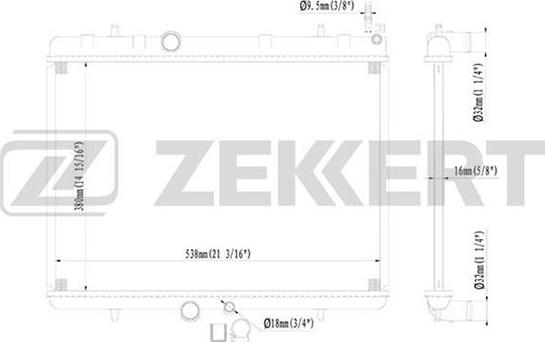 Zekkert MK-1091 - Радиатор, охлаждение двигателя autodif.ru