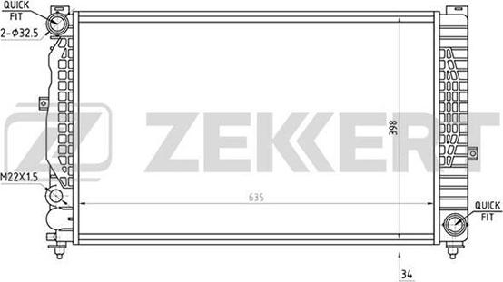 Zekkert MK-1066 - Радиатор, охлаждение двигателя autodif.ru