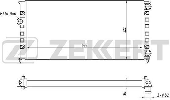Zekkert MK-1036 - Радиатор, охлаждение двигателя autodif.ru