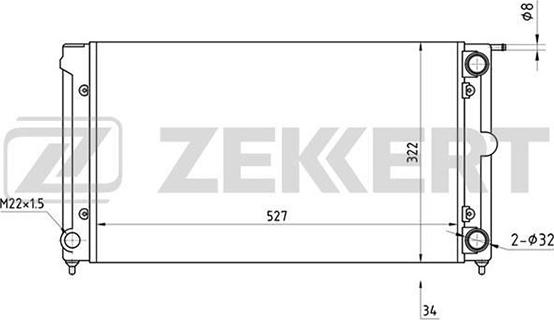 Zekkert MK-1030 - Радиатор, охлаждение двигателя autodif.ru