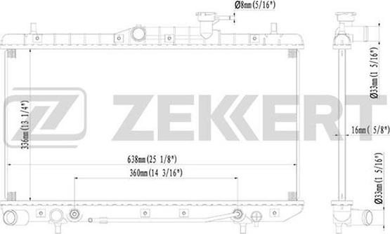 Zekkert MK-1156 - Радиатор, охлаждение двигателя autodif.ru