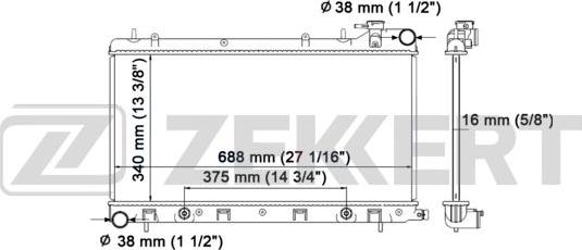 Zekkert MK-1107 - Радиатор, охлаждение двигателя autodif.ru