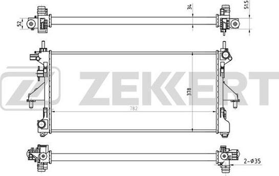 Zekkert MK-1133 - Радиатор, охлаждение двигателя autodif.ru