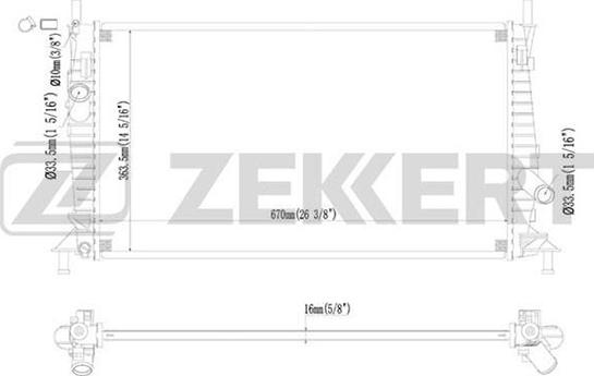 Zekkert MK-1128 - Радиатор, охлаждение двигателя autodif.ru