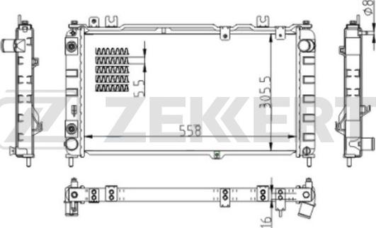 Zekkert MK-1127 - Радиатор, охлаждение двигателя autodif.ru