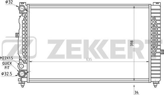 Zekkert MK-1335 - Радиатор, охлаждение двигателя autodif.ru