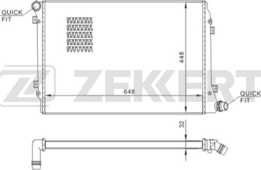 Zekkert MK-1243 - Радиатор, охлаждение двигателя autodif.ru