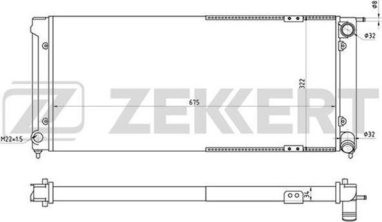 Zekkert MK-1212 - Радиатор, охлаждение двигателя autodif.ru