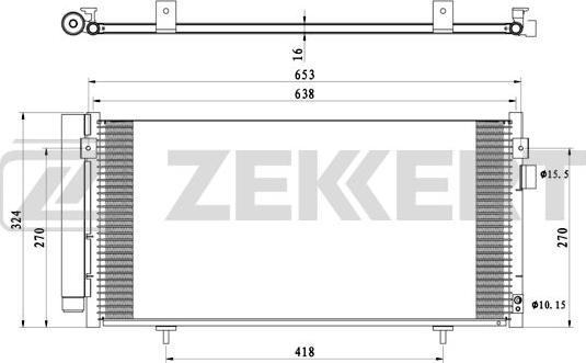 Zekkert MK-3183 - Радиатор кондиционера Subaru Forester (SH SJ) 08- Impreza (GR GH G3 GE GV) 08- XV (_GP_) 12- autodif.ru