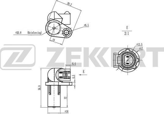 Zekkert SE-4074 - Датчик импульсов, коленвал autodif.ru