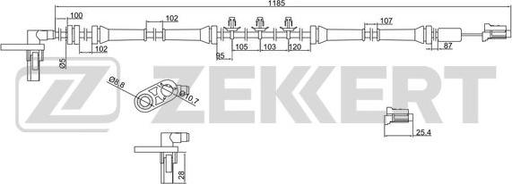 Zekkert SE-6045 - Датчик ABS, частота вращения колеса autodif.ru