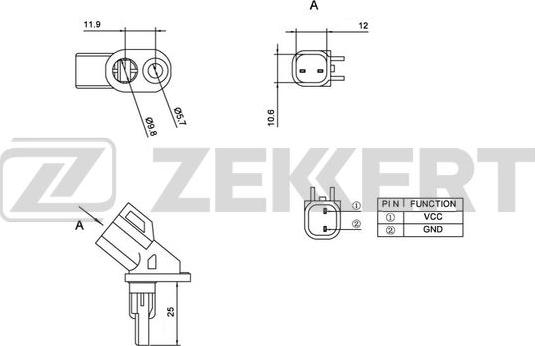 Zekkert SE-6060 - Датчик ABS, частота вращения колеса autodif.ru
