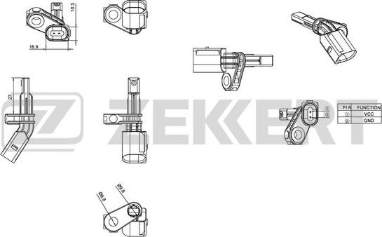 Zekkert SE-6008 - Датчик ABS, частота вращения колеса autodif.ru