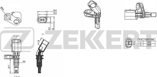 Zekkert SE-6007 - Датчик ABS, частота вращения колеса autodif.ru