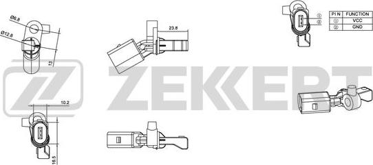 Zekkert SE-6014 - Датчик ABS, частота вращения колеса autodif.ru