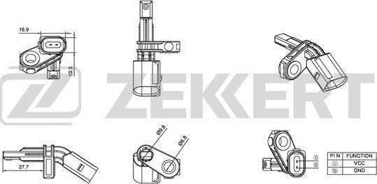 Zekkert SE-6015 - Датчик ABS, частота вращения колеса autodif.ru