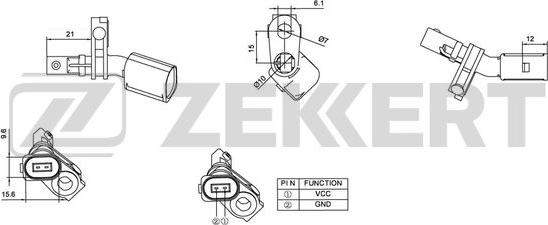 Zekkert SE-6012 - Датчик ABS, частота вращения колеса autodif.ru