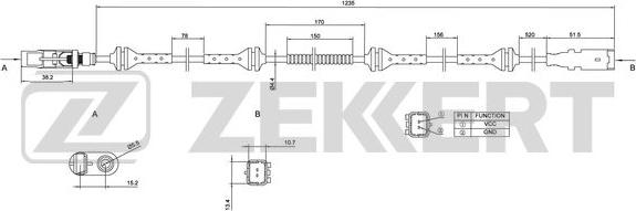 Zekkert SE-6037 - Датчик ABS, частота вращения колеса autodif.ru