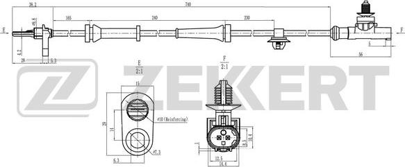 Zekkert SE-6198 - Датчик ABS, частота вращения колеса autodif.ru