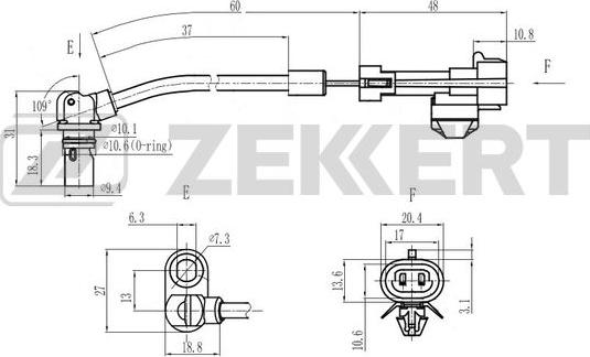 Zekkert SE-6193 - Датчик ABS, частота вращения колеса autodif.ru