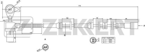 Zekkert SE-6115 - Датчик ABS, частота вращения колеса autodif.ru
