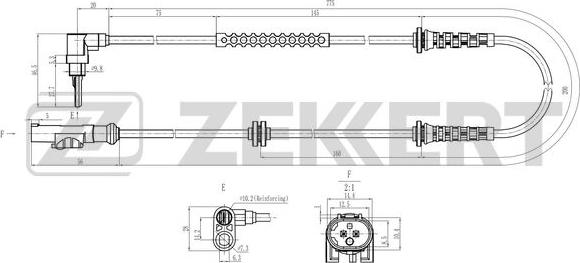 Zekkert SE-6189 - Датчик ABS, частота вращения колеса autodif.ru