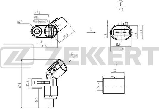Zekkert SE-6181 - Датчик ABS, частота вращения колеса autodif.ru