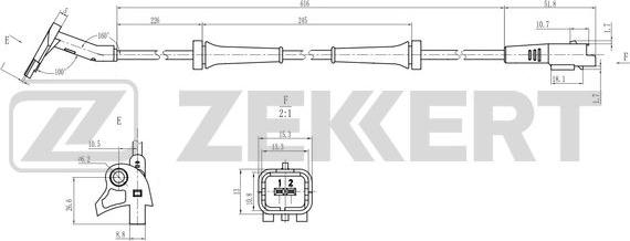 Zekkert SE-6183 - Датчик ABS, частота вращения колеса autodif.ru