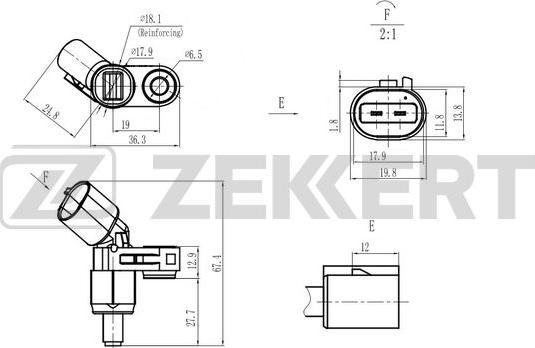 Zekkert SE-6182 - Датчик ABS, частота вращения колеса autodif.ru