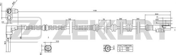 Zekkert SE-6176 - Датчик ABS, частота вращения колеса autodif.ru