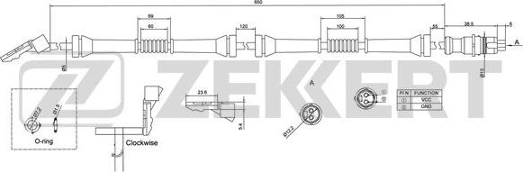 Zekkert SE-6170 - Датчик ABS, частота вращения колеса autodif.ru