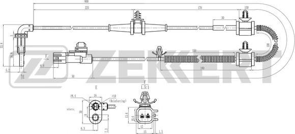 Zekkert SE-6178 - Датчик ABS, частота вращения колеса autodif.ru