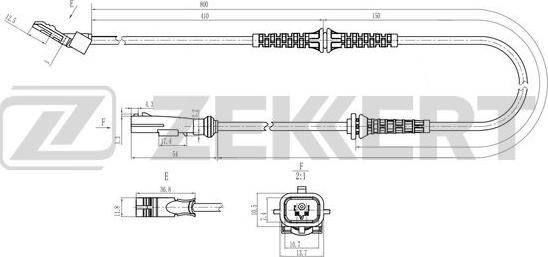 Zekkert SE-6244 - Датчик ABS, частота вращения колеса autodif.ru