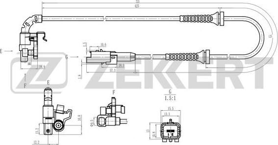 Zekkert SE-6219 - Датчик ABS, частота вращения колеса autodif.ru