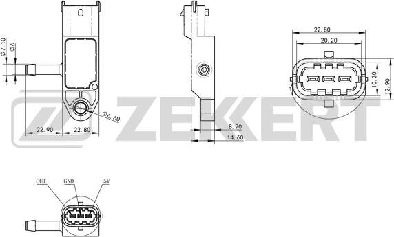 Zekkert SE-1051 - Датчик, давление во впускной трубе autodif.ru