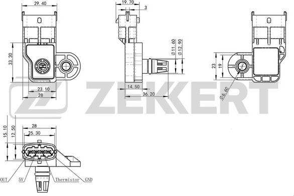Zekkert SE-1039 - Датчик, давление во впускной трубе autodif.ru