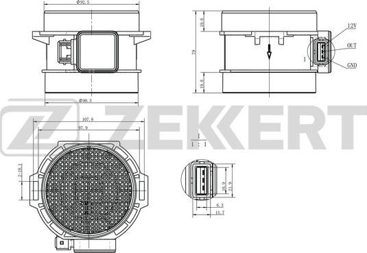 Zekkert SE-1071 - Датчик, давление во впускной трубе autodif.ru