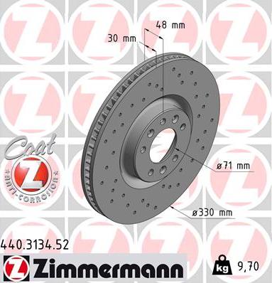 Zimmermann 440.3134.52 - Тормозной диск autodif.ru