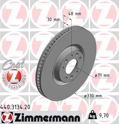 Zimmermann 440.3134.20 - Тормозной диск autodif.ru
