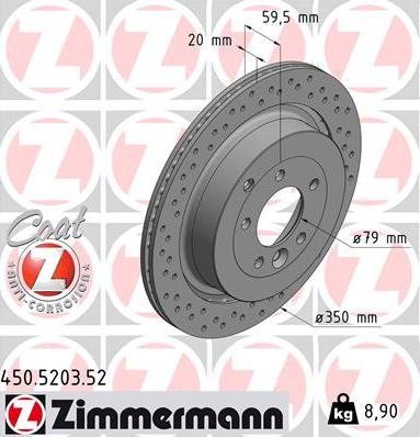 Zimmermann 450.5203.52 - Тормозной диск autodif.ru