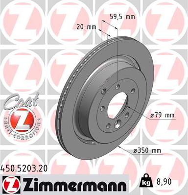 Zimmermann 450.5203.20 - Тормозной диск autodif.ru