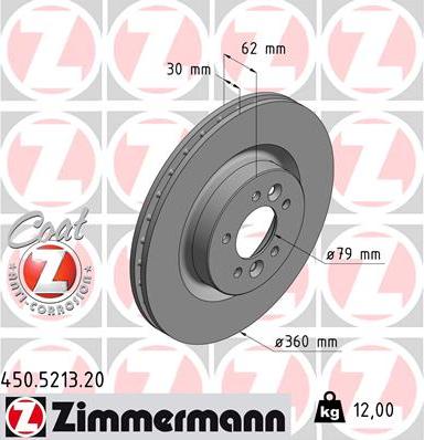 Zimmermann 450.5213.20 - Тормозной диск autodif.ru