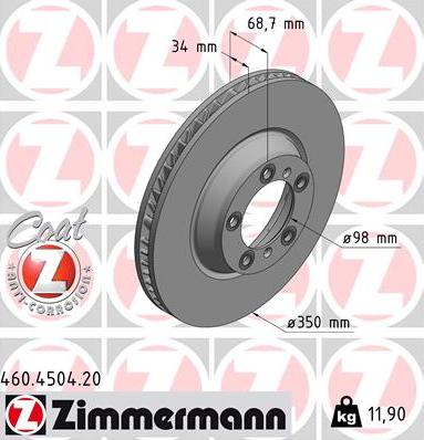 Zimmermann 460.4504.20 - Тормозной диск autodif.ru