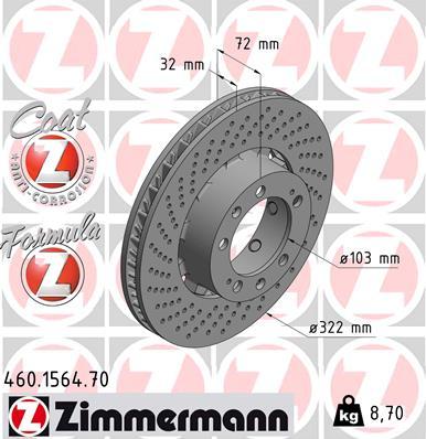Zimmermann 460.1564.70 - Тормозной диск autodif.ru