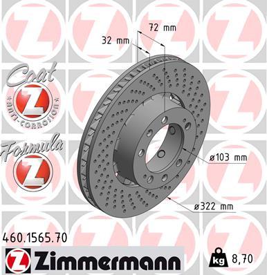 Zimmermann 460.1565.70 - Тормозной диск autodif.ru